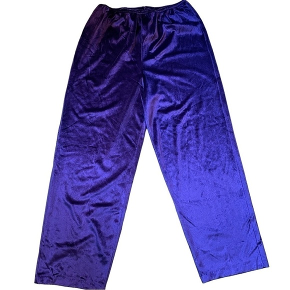 SEARS purple velour pants, size M, (12-14), vintage, made in USA, elastic waist - Picture 2 of 4